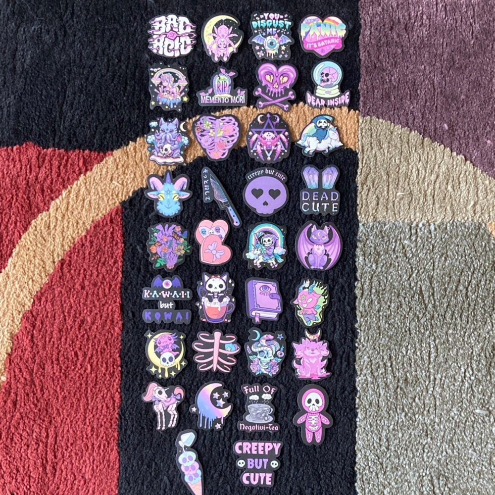 Pastel Gothic Witch Sticker Set of 34